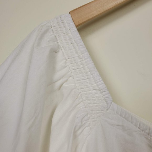 Free People Puff-Sleeve White Top Size M - Picture 4 of 10